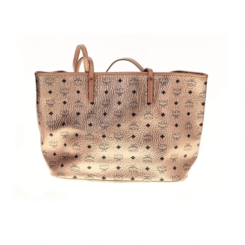 MCM Reversible Large Metallic Visetos Canvas Shopper Tote - Picture 4 of 15